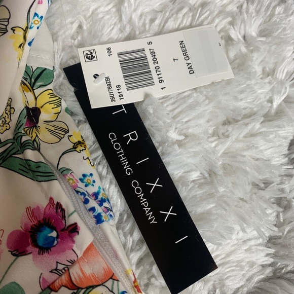 Trixxi Juniors Floral Bow-Back Dress Size 7 - Picture 3 of 8